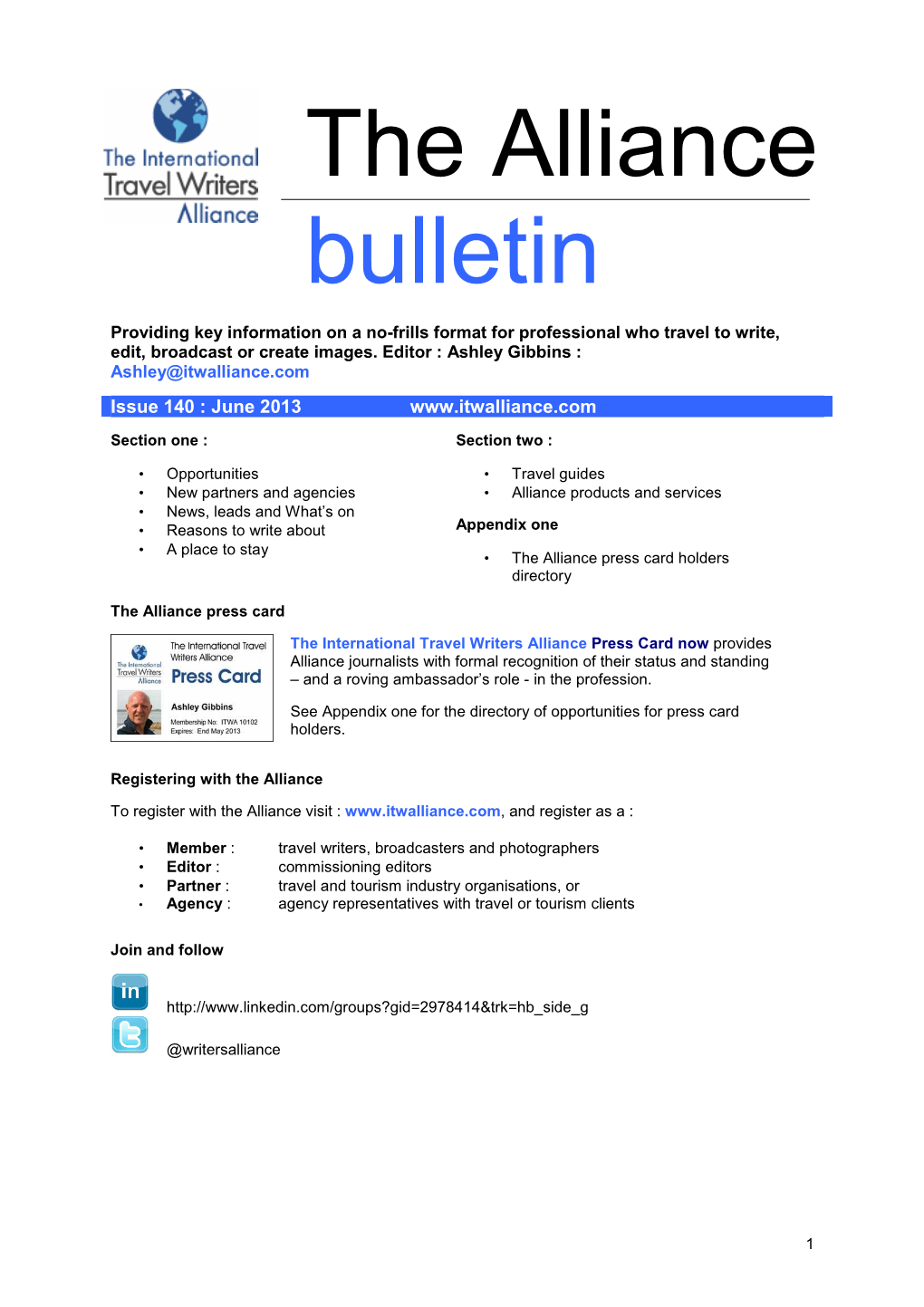 Alliance Bulletin June 2013