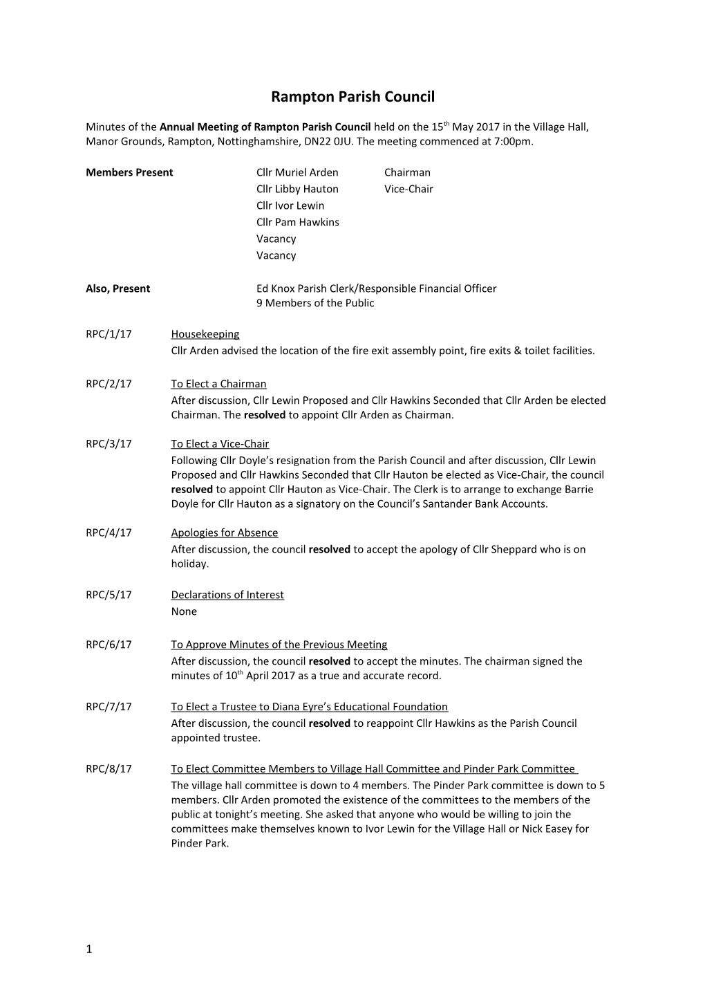 Rampton Parish Council s2