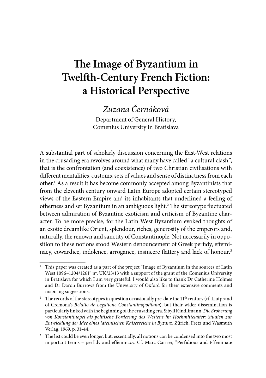 The Image of Byzantium in Twelfth-Century French Fiction: A