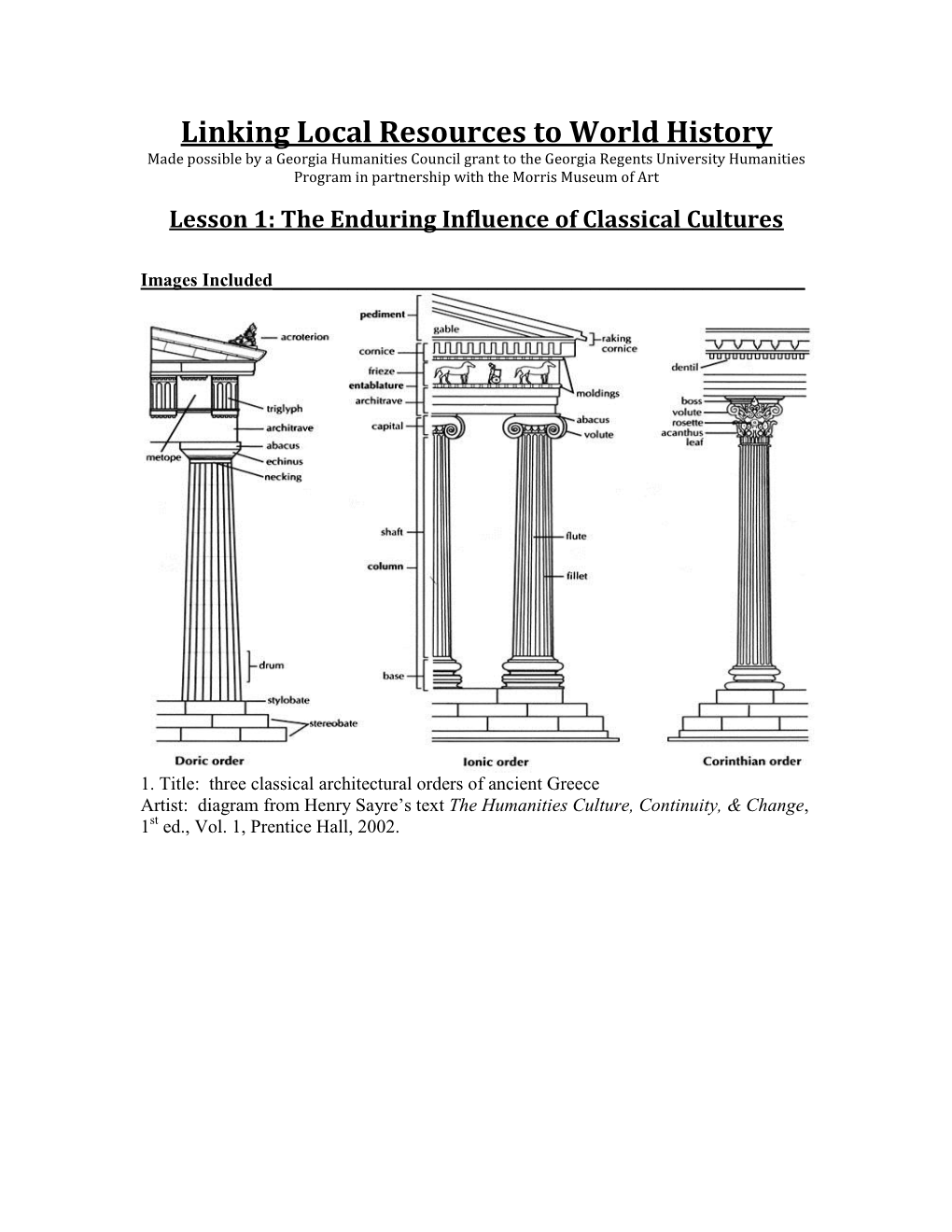 Unit 1: the Enduring Influence of Classical