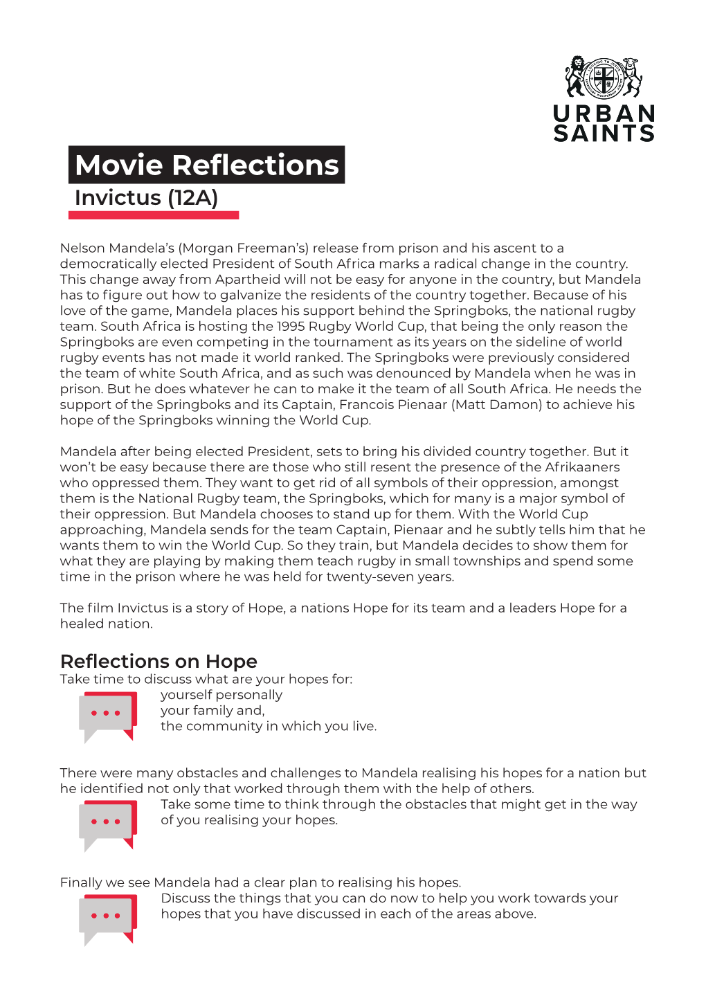 Movie Reflections Invictus (12A)