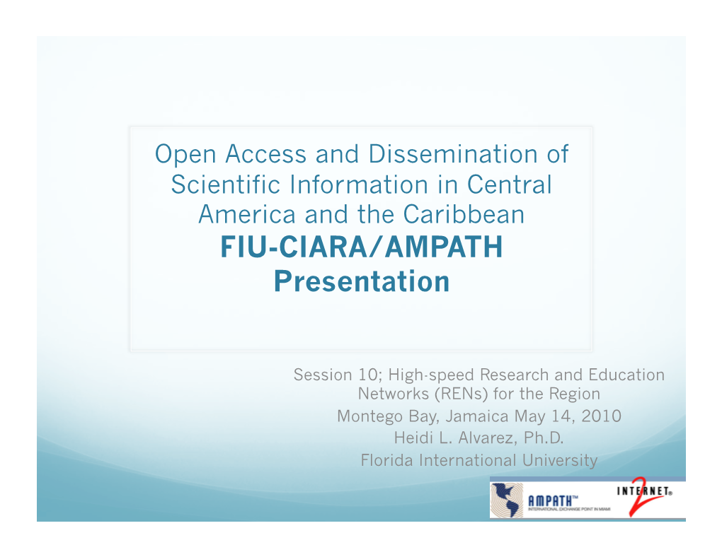 FIU-CIARA/AMPATH Presentation