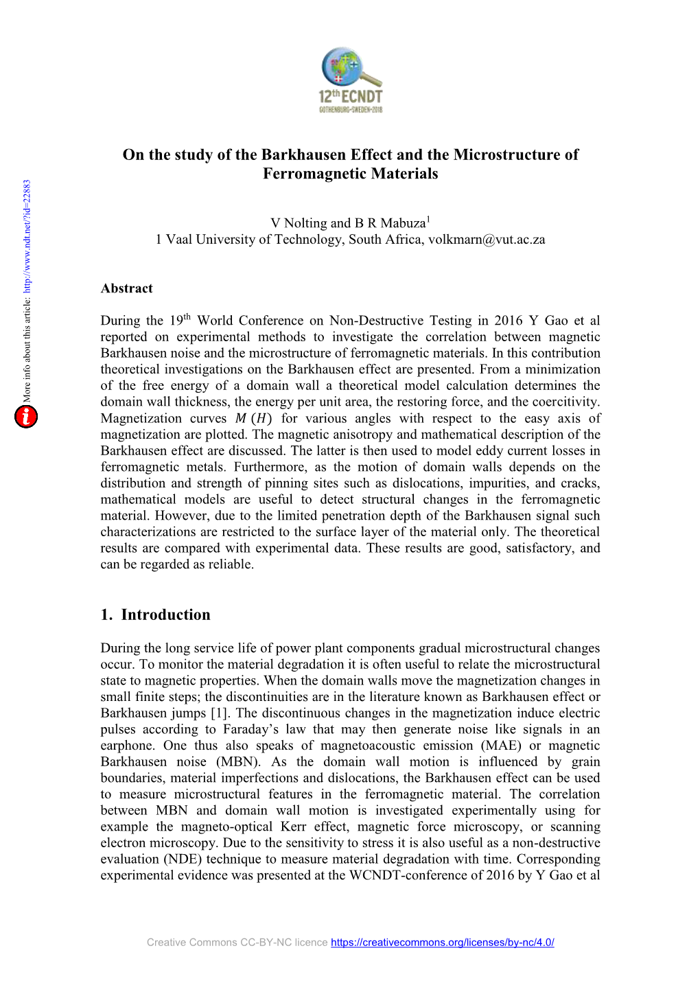 Using the Barkhausen Effect to Measure the Microstructure Of