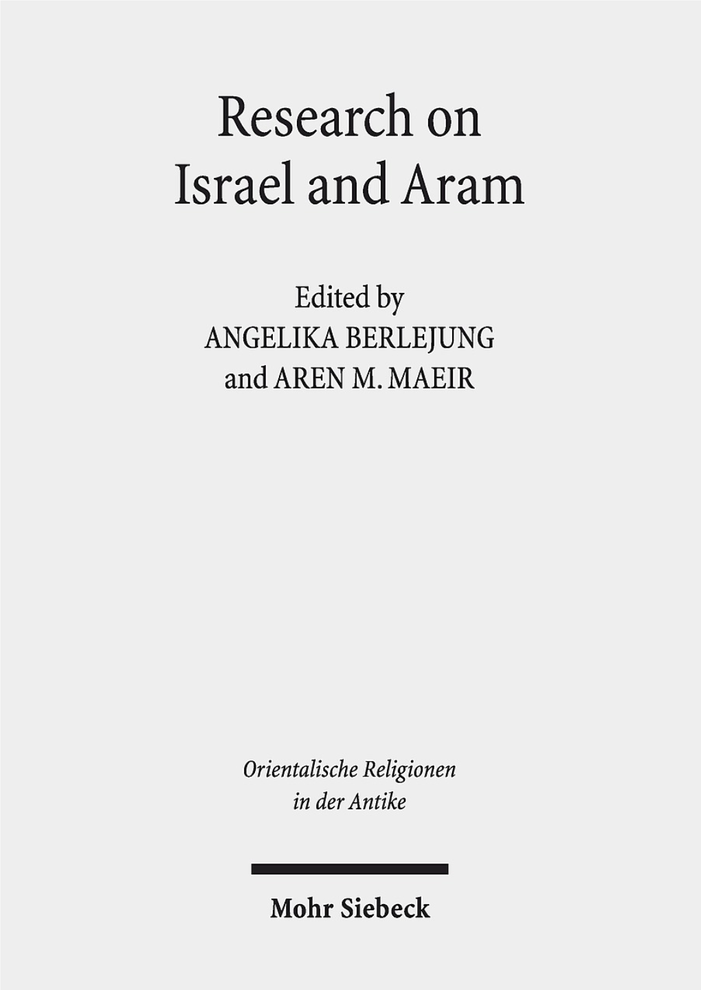 Research on Israel and Aram