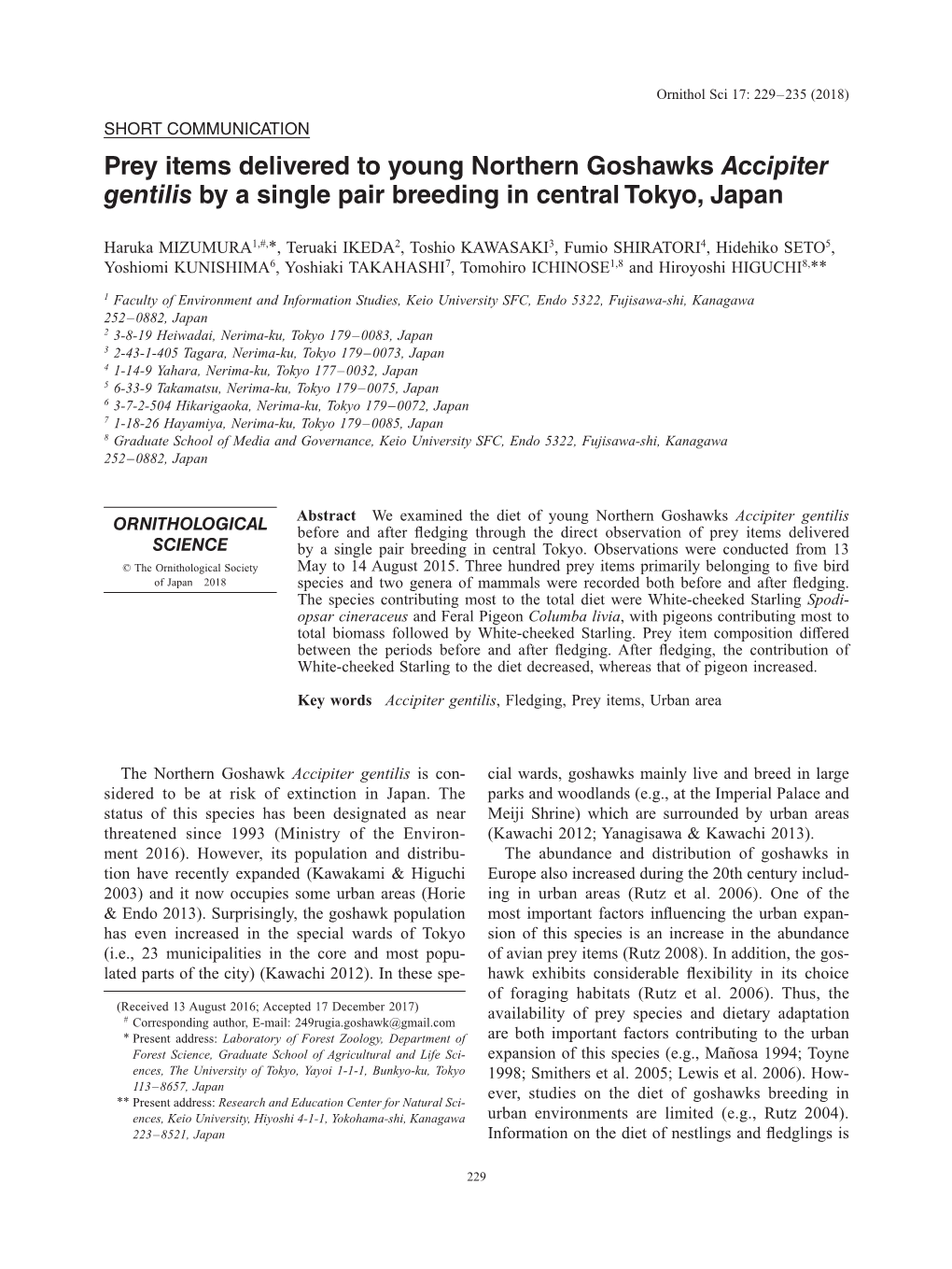 Ornithol. Sci. 17(2): 229-235