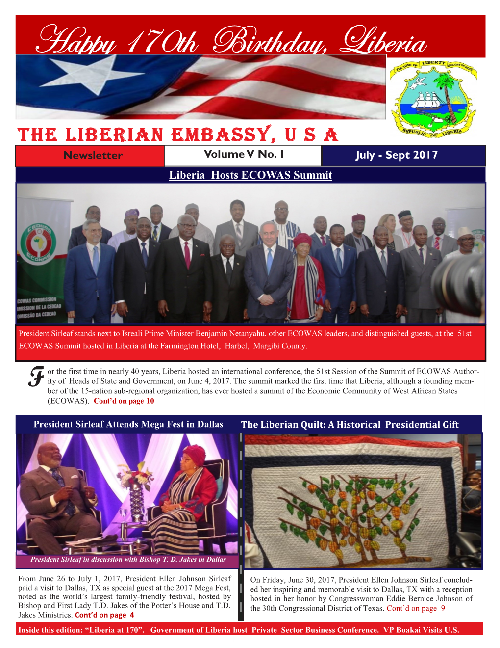 Happy 170Th Birthday, Liberia