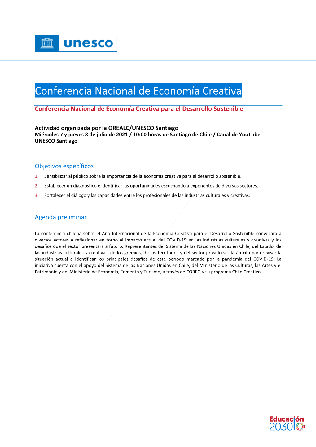 Conferencia Nacional De Economía Creativa