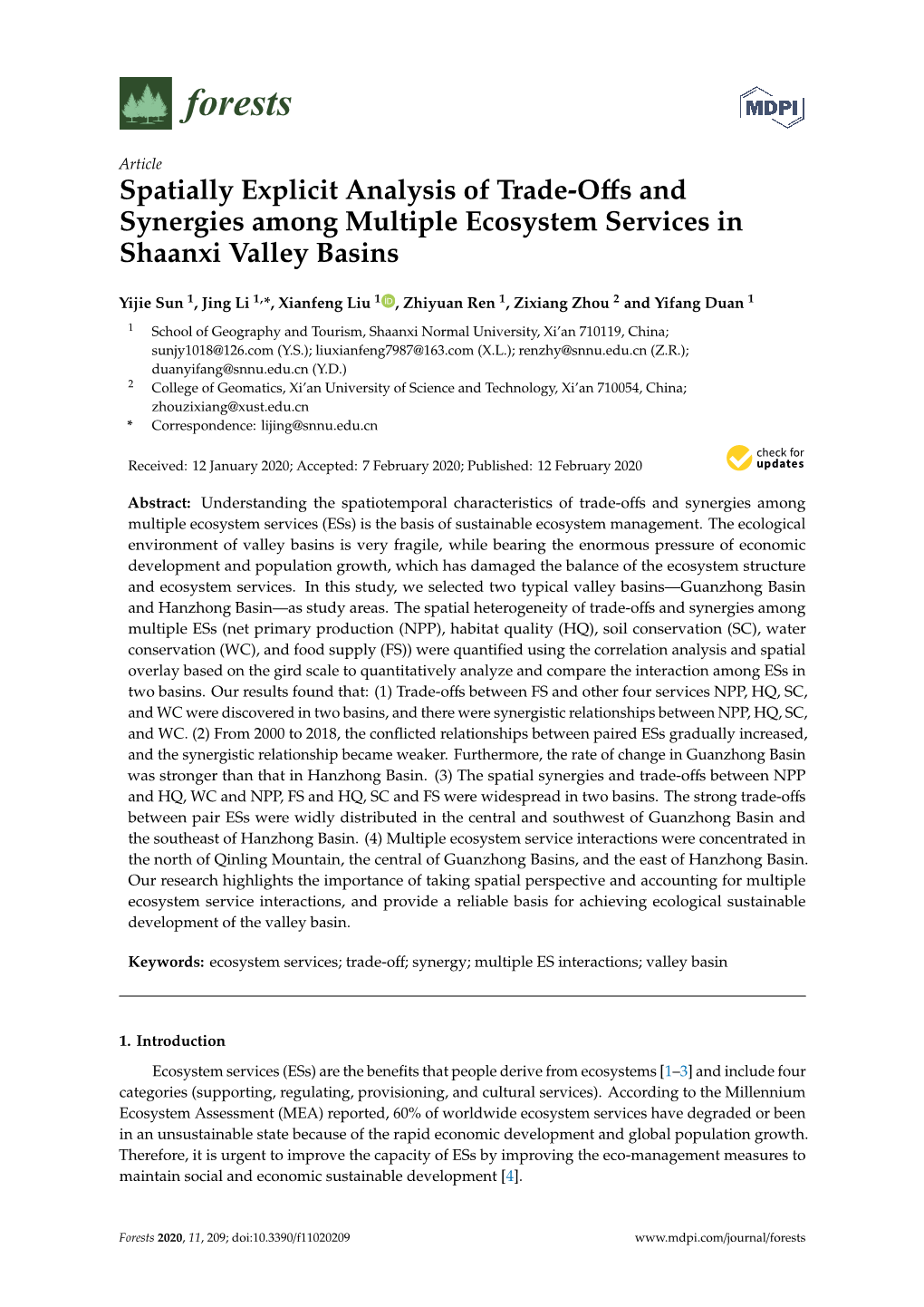 Spatially Explicit Analysis of Trade-Offs and Synergies Among