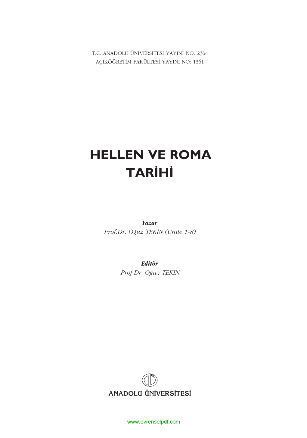 Hellen Ve Roma Tar‹H‹