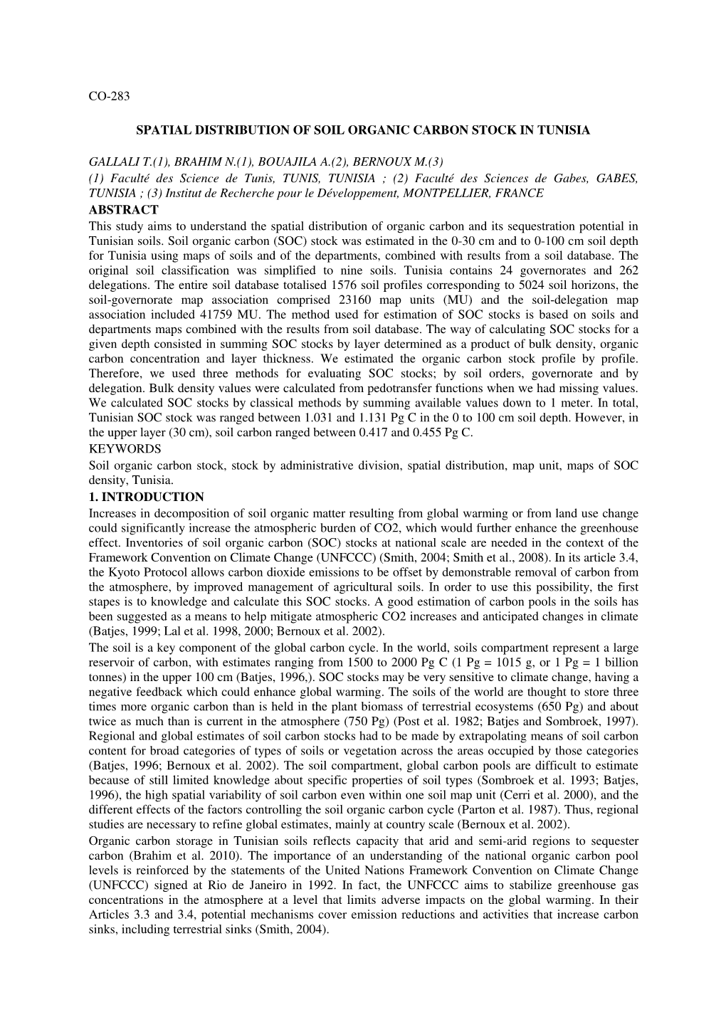 Co-283 Spatial Distribution of Soil Organic Carbon Stock