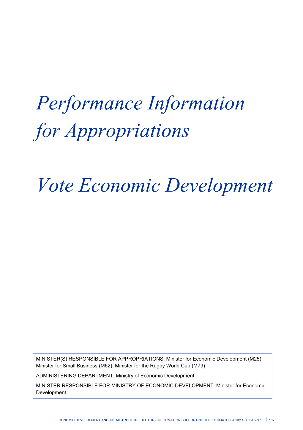 Vote Economic Development