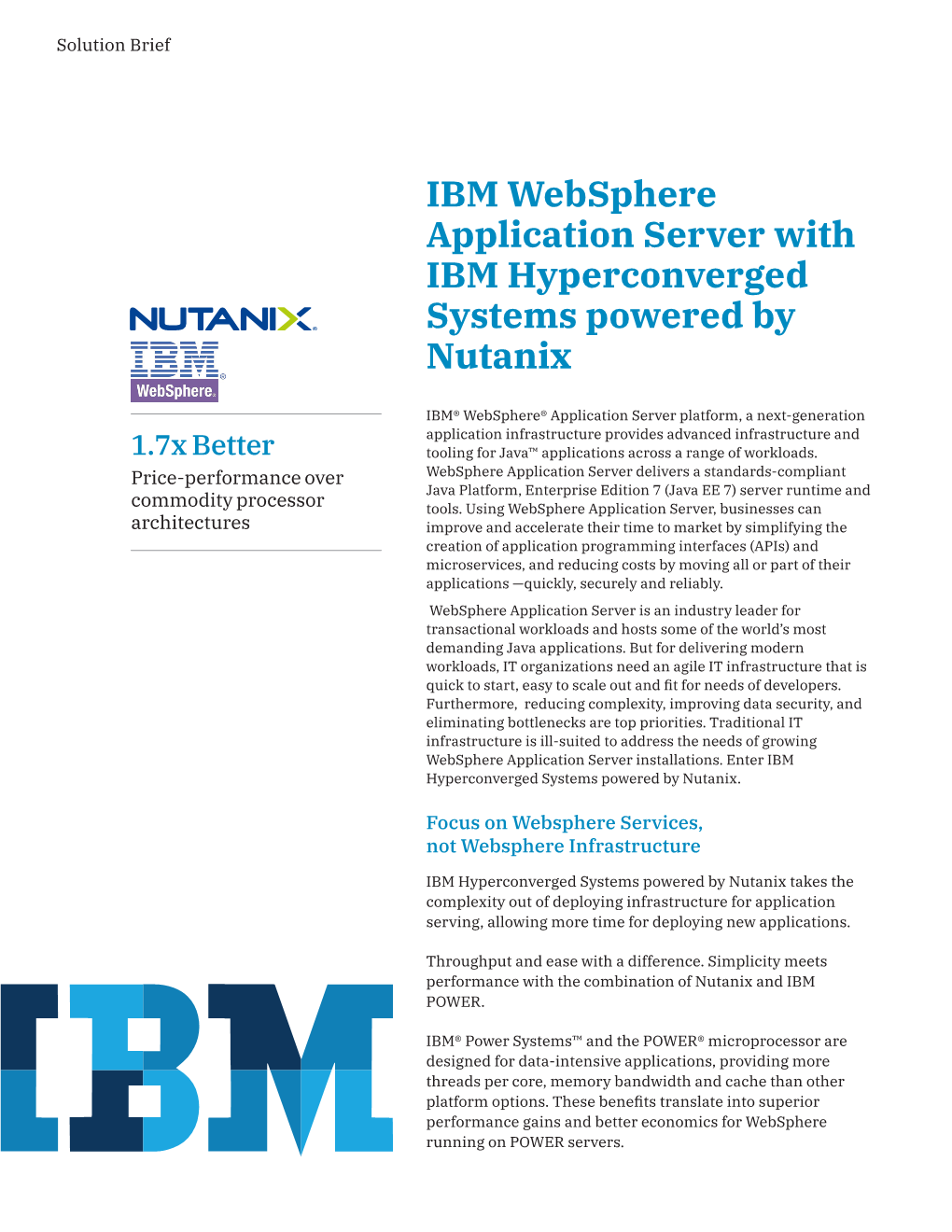 IBM Websphere Application Server with IBM Hyperconverged Systems Powered by Nutanix