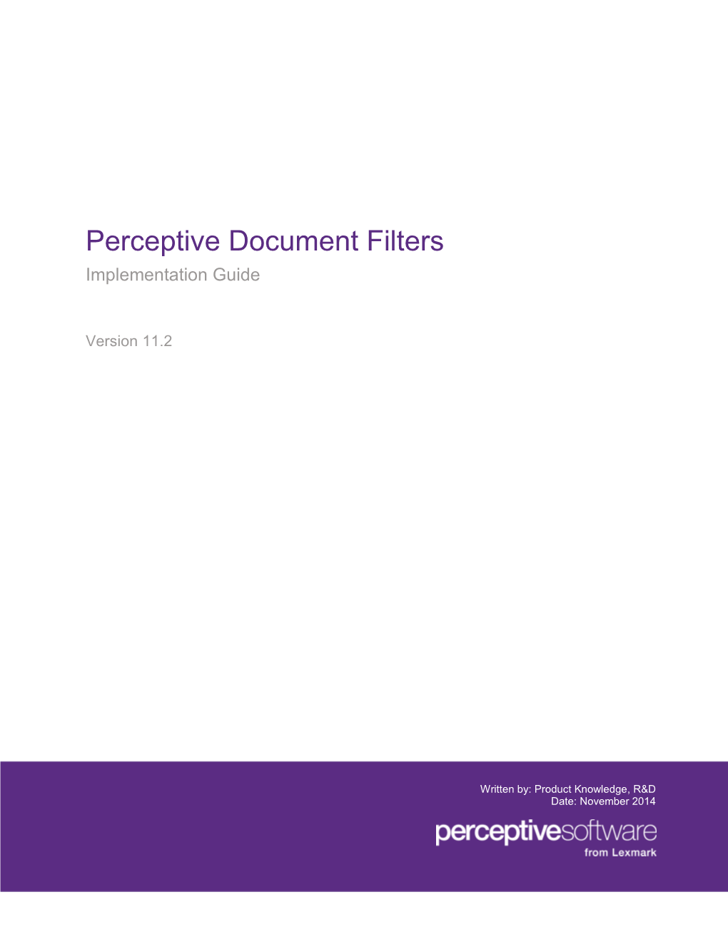 Perceptive Document Filters Implementation Guide 11.2