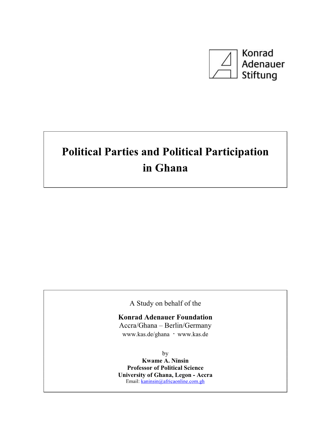 Political Parties and Political Participation in Ghana