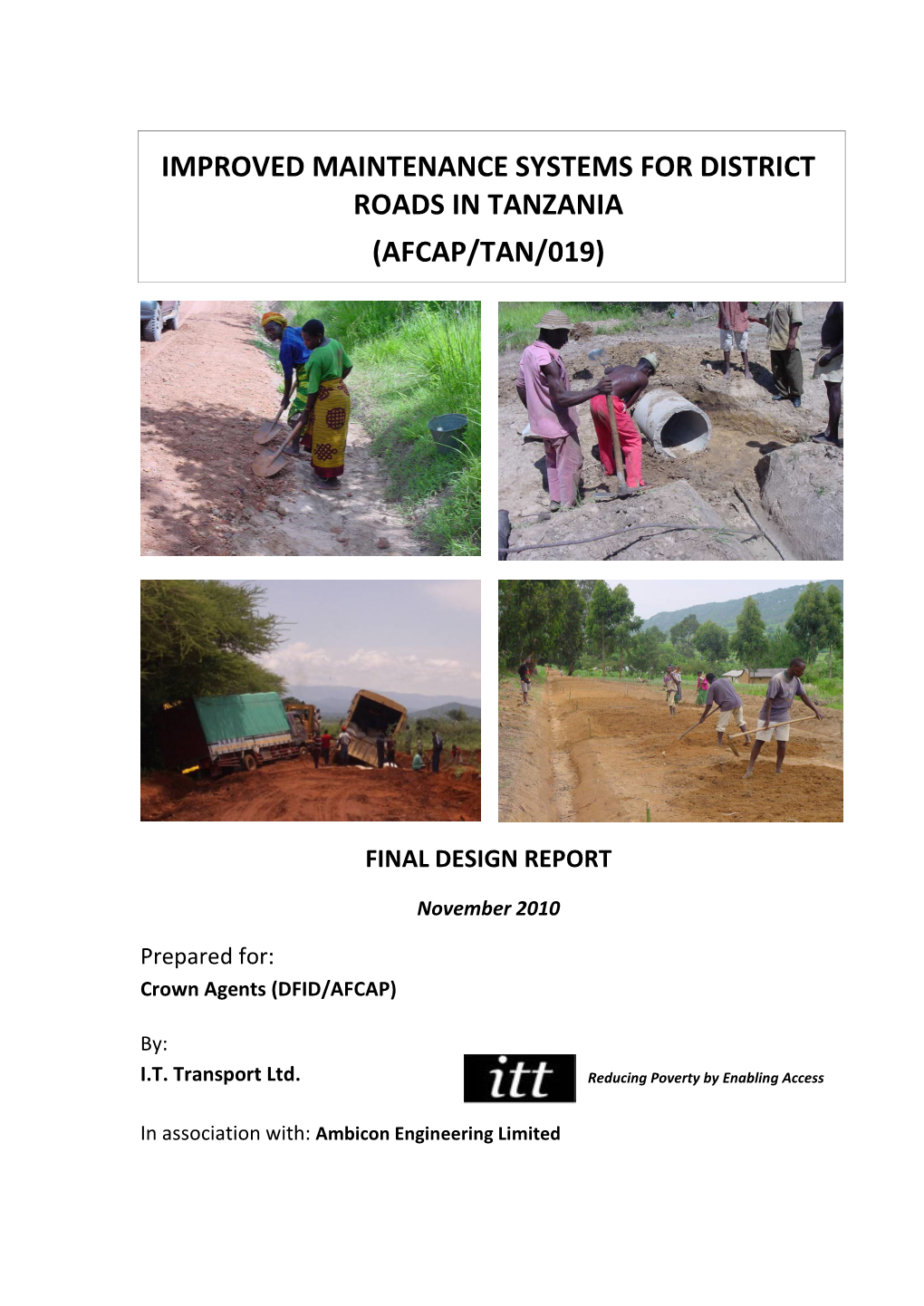 Improved Maintenance Systems for District Roads in Tanzania (Afcap/Tan/019)