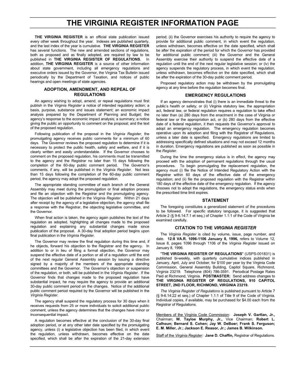 Virginia Register of Regulations Vol. 14 Iss. 26