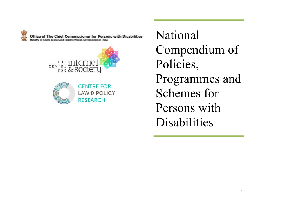 National Compendium of Policies, Programmes and Schemes for Persons with Disabilities‖ Was Born