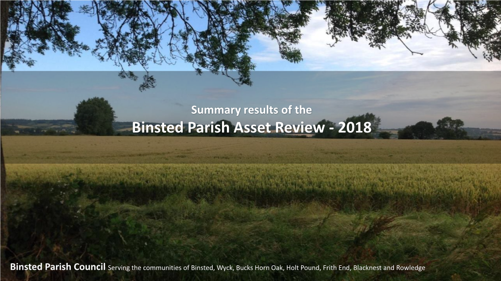 Summary Results of the Parish Asset Review