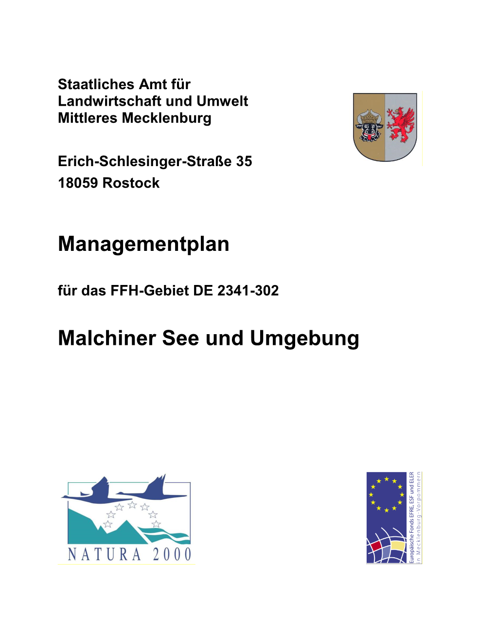 Managementplan Malchiner See Und Umgebung