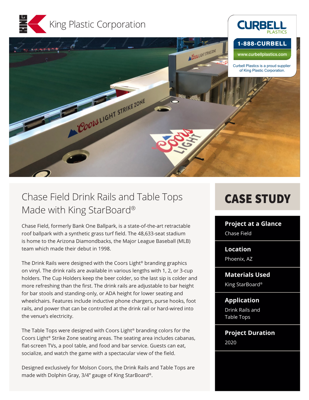 King Starboard® Chase Field Drink Rails