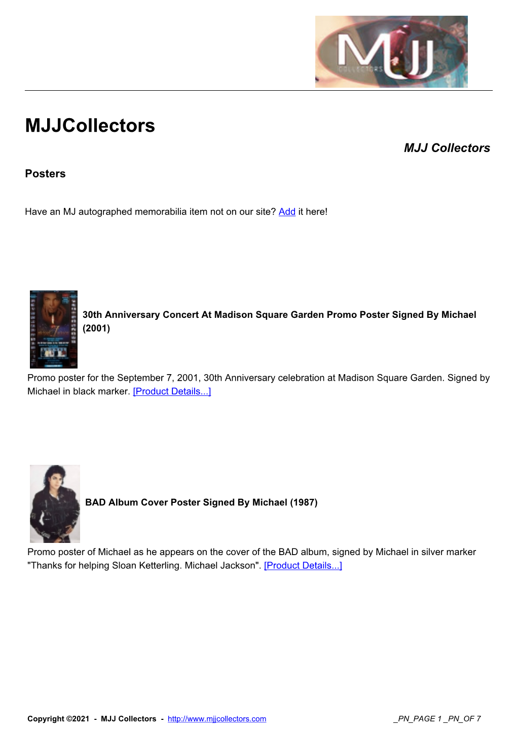 Mjjcollectors MJJ Collectors