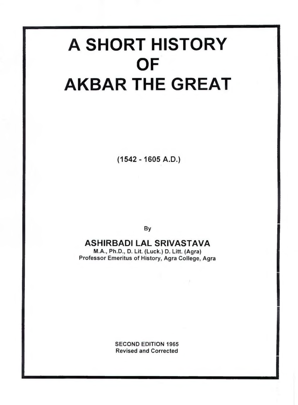 A Short History of Akbar the Great