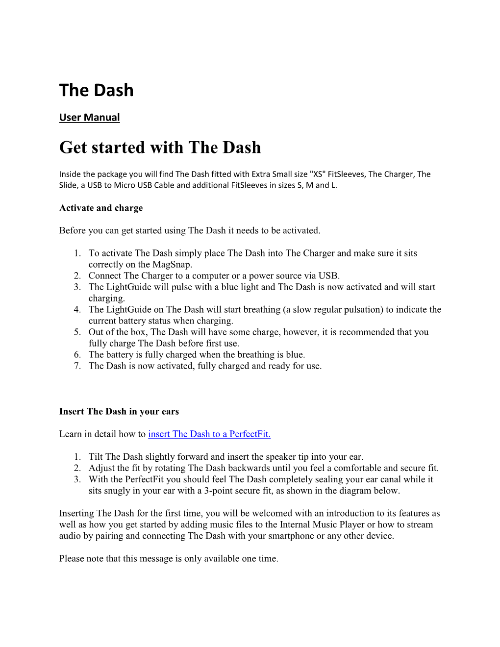 The Dash User Manual Get Started with the Dash