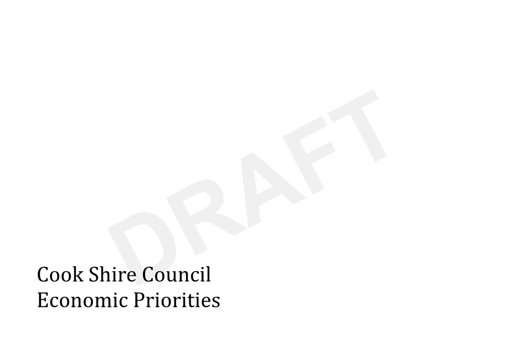 Cook Shire Council Economic Priorities