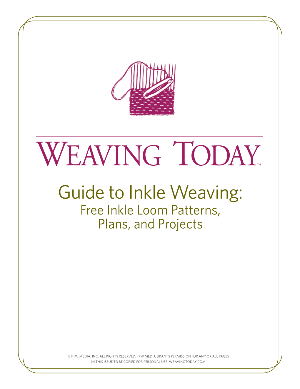 Weaving Today Guide to Inkle Weaving