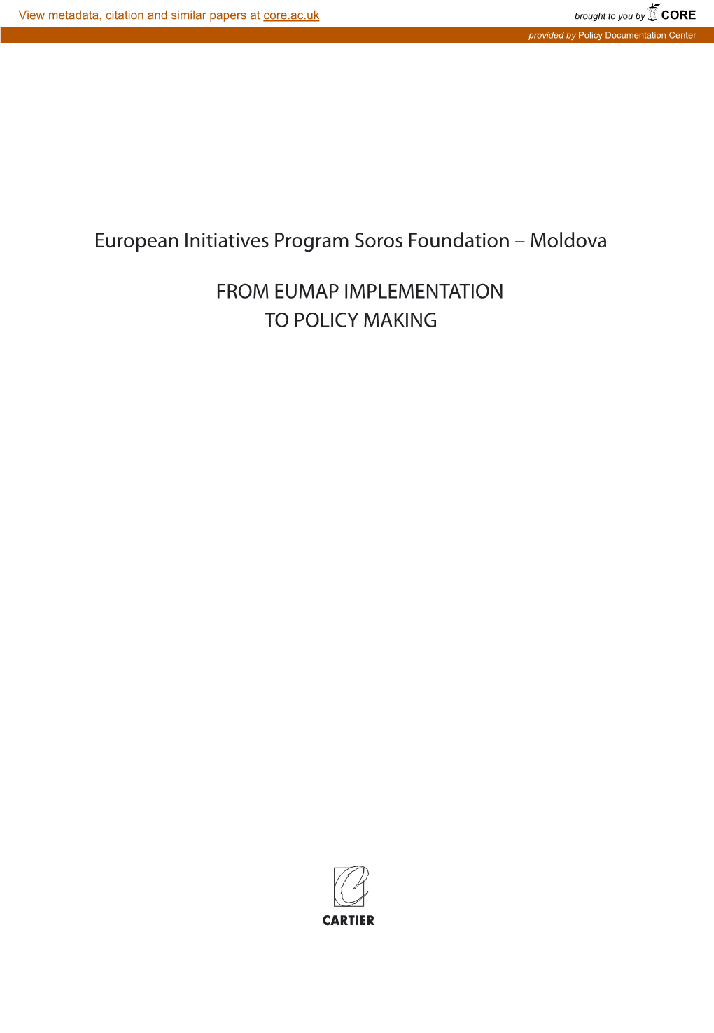 European Initiatives Program Soros Foundation – Moldova FROM