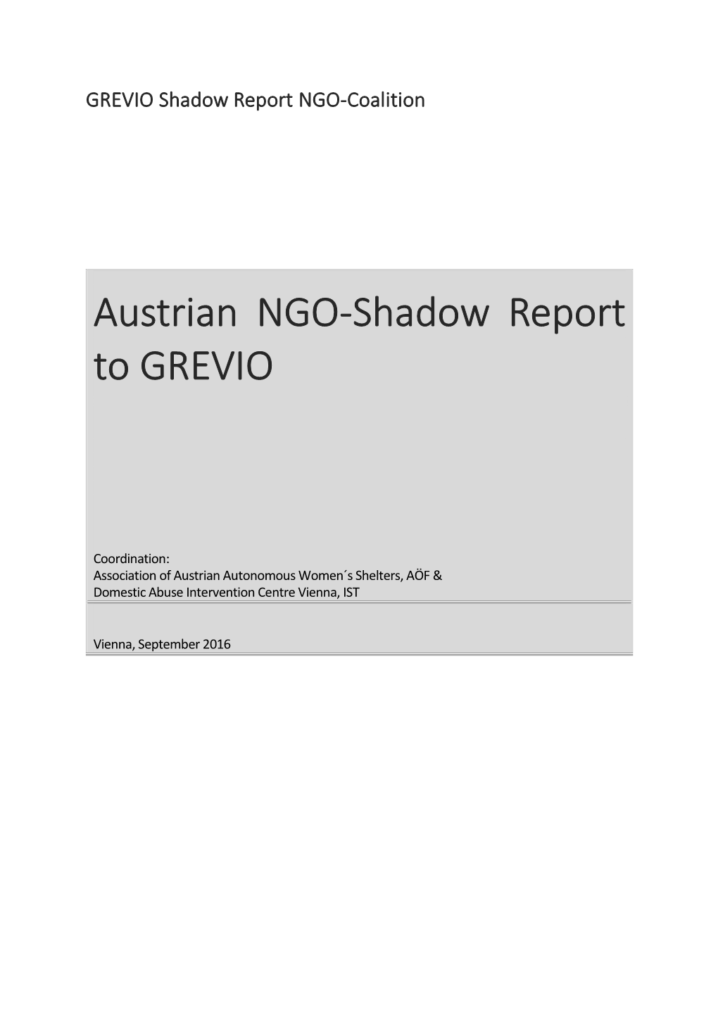 Austrian NGO-Shadow Report to GREVIO