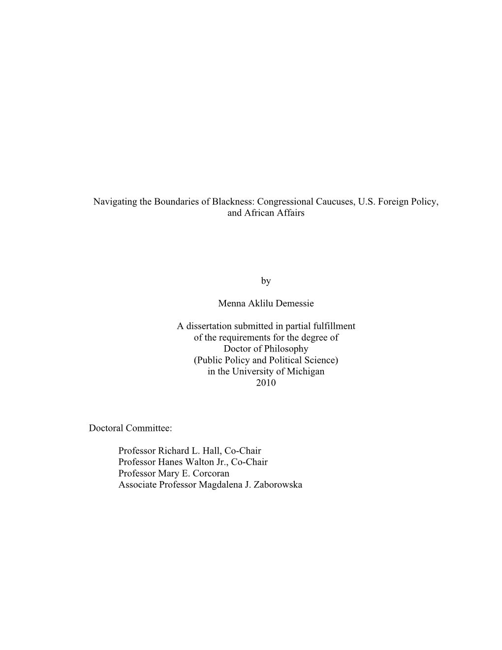 Navigating the Boundaries of Blackness: Congressional Caucuses, U.S