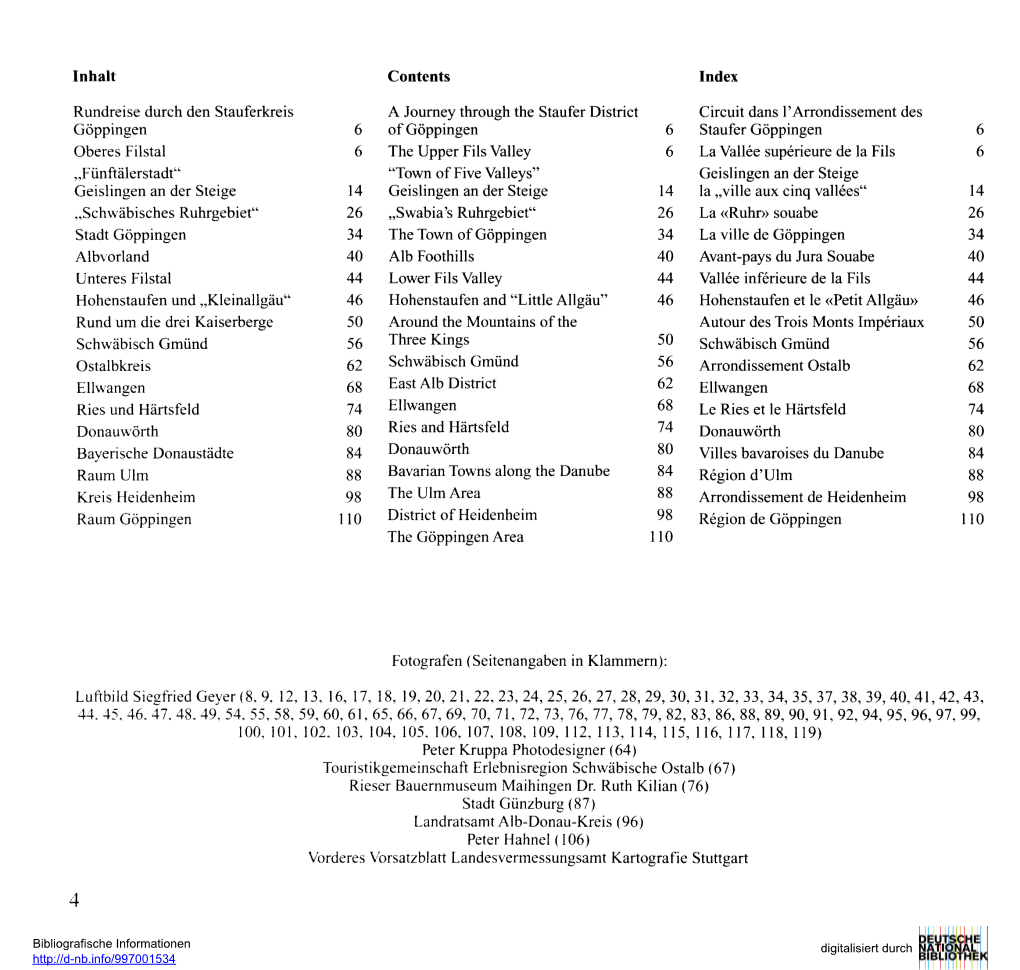 Inhalt Rundreise Durch Den Stauferkreis Göppingen Oberes Filstal
