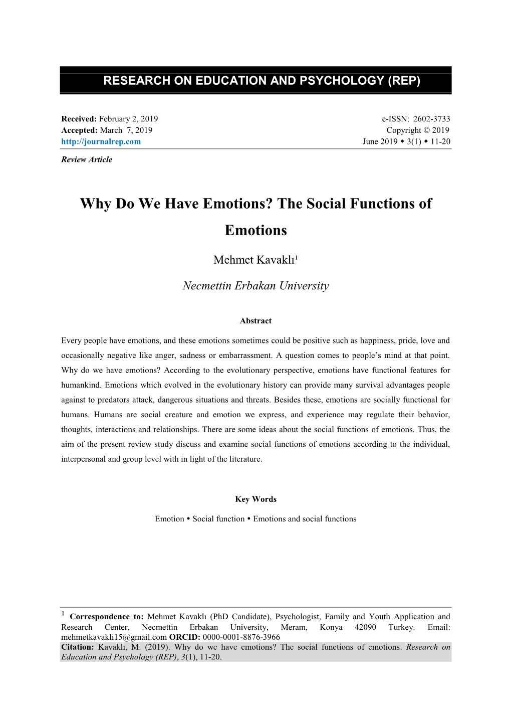 Why Do We Have Emotions? the Social Functions Of