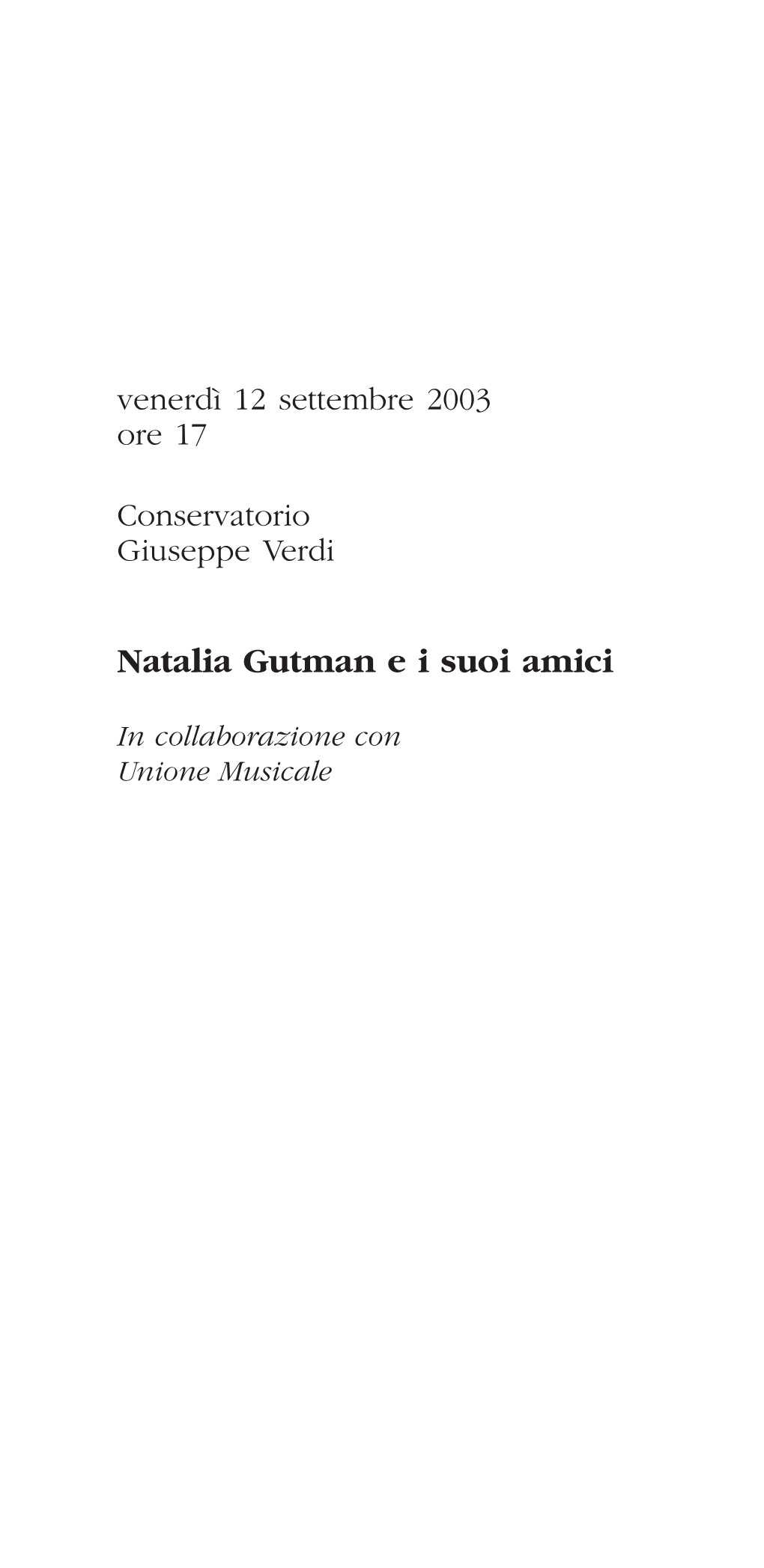 Natalia Gutman Ei Suoi Amici