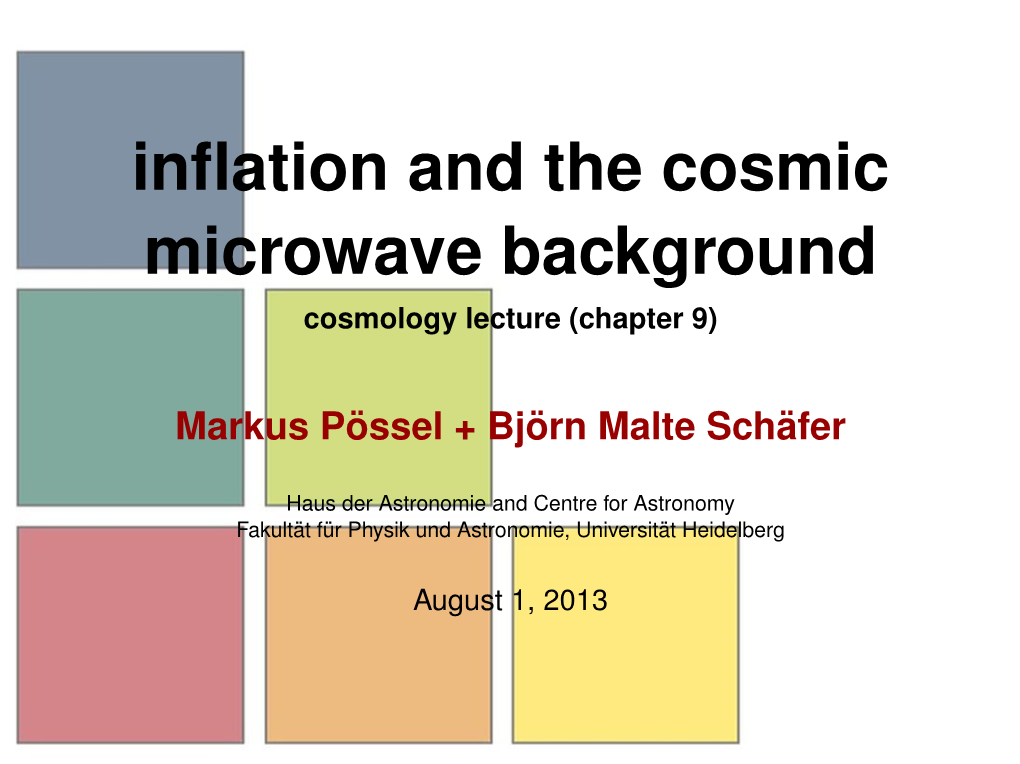 Inflation and the Cosmic Microwave Background