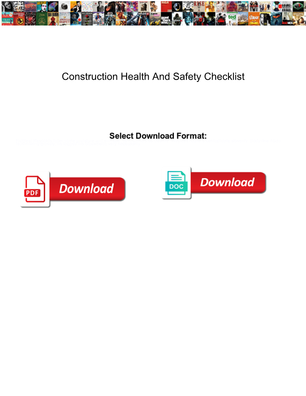 Construction Health and Safety Checklist