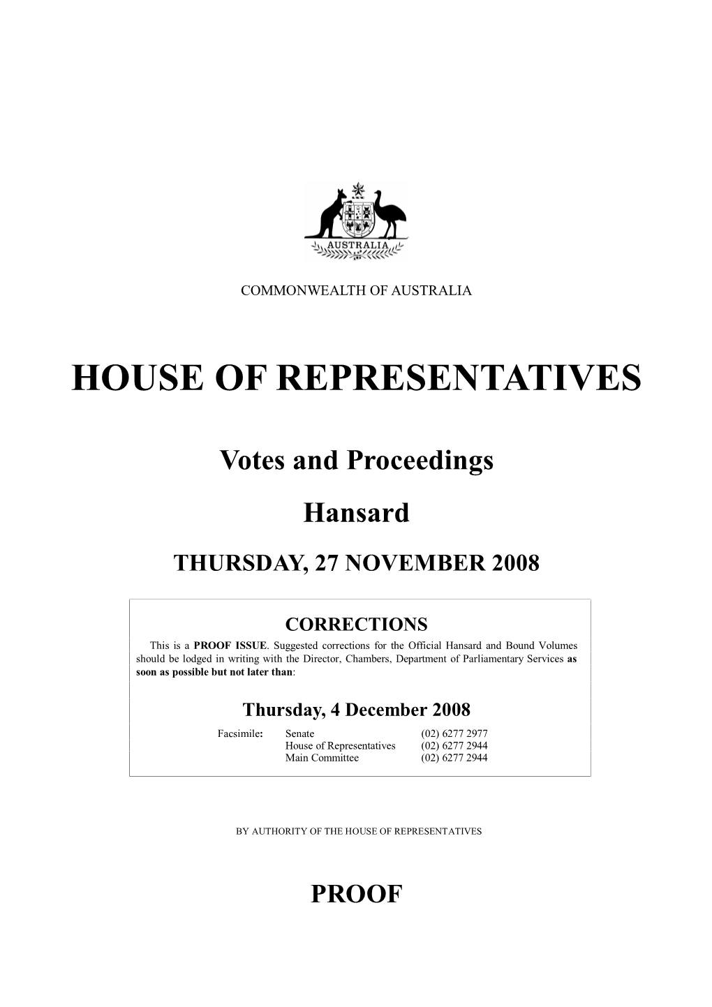 House of Representatives