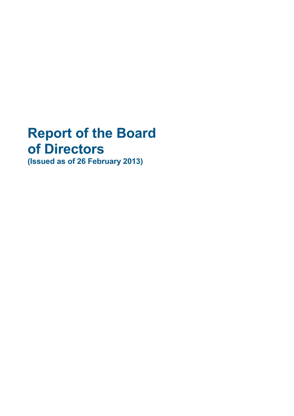 Report of the Board of Directors 2012 0.77 MB