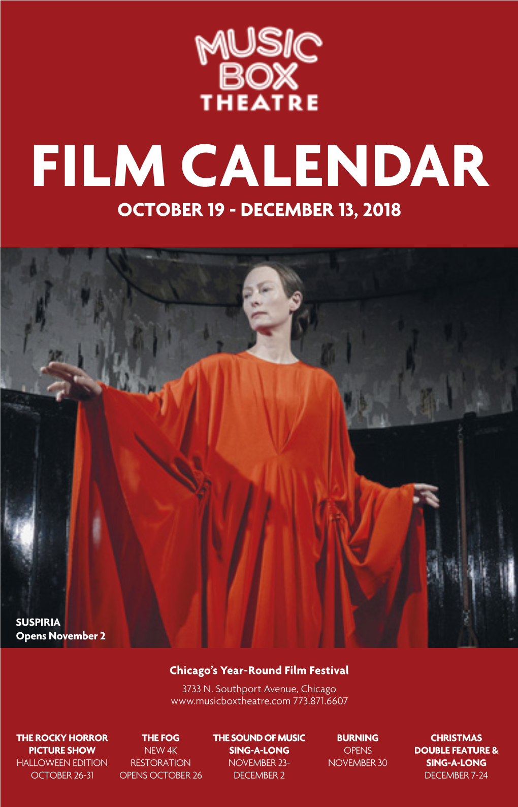 Film Calendar October 19 - December 13, 2018