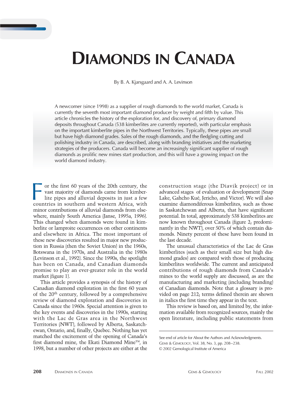 Diamonds in Canada