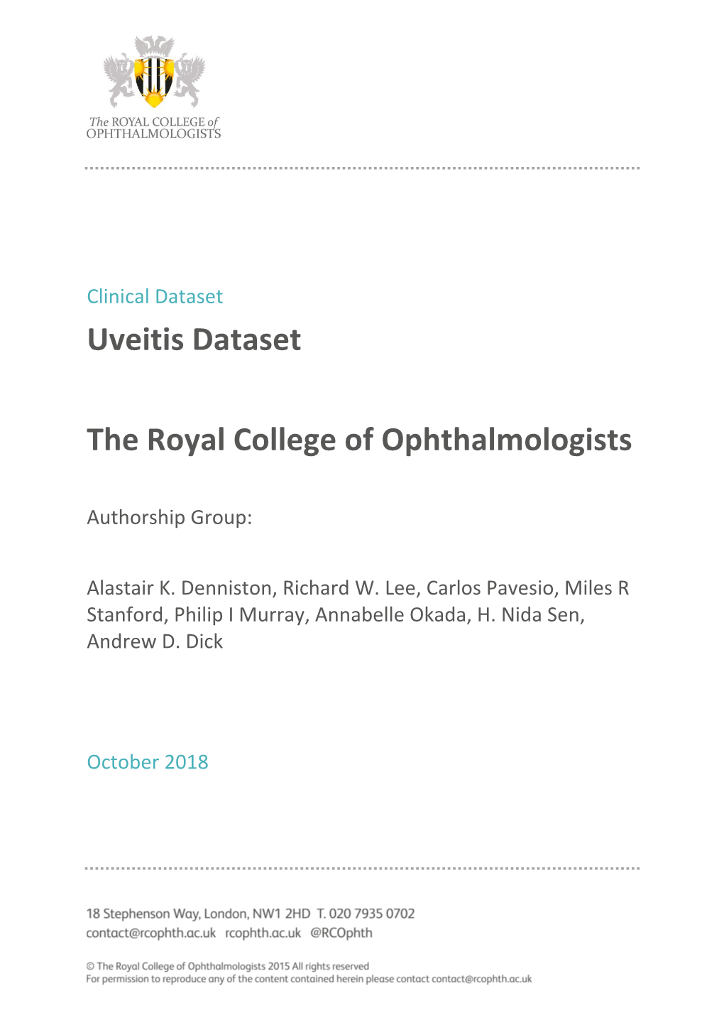 Uveitis Dataset the Royal College of Ophthalmologists