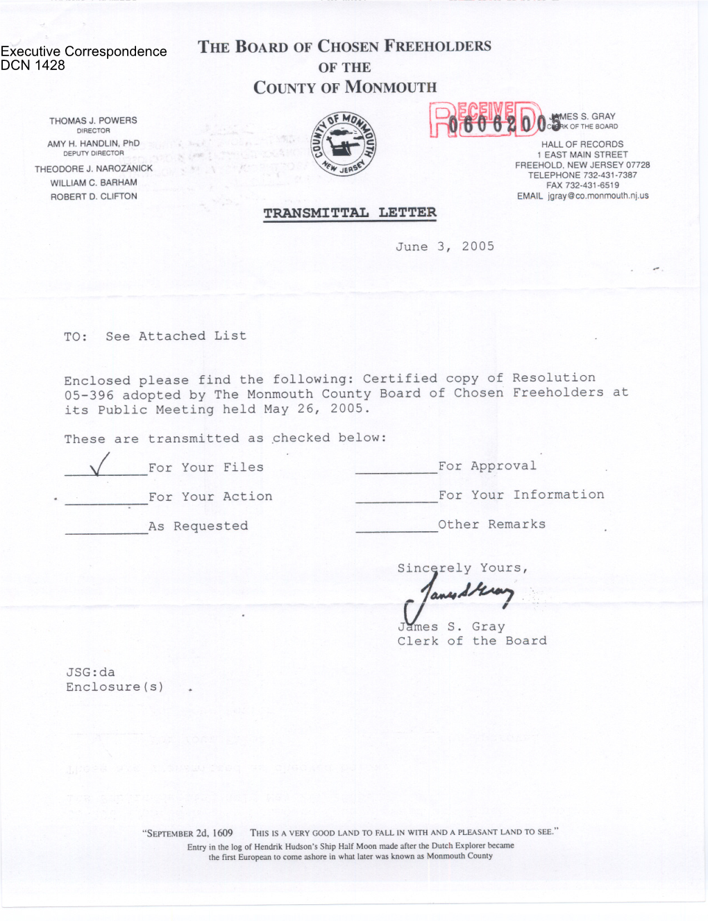 Transmittal Letter