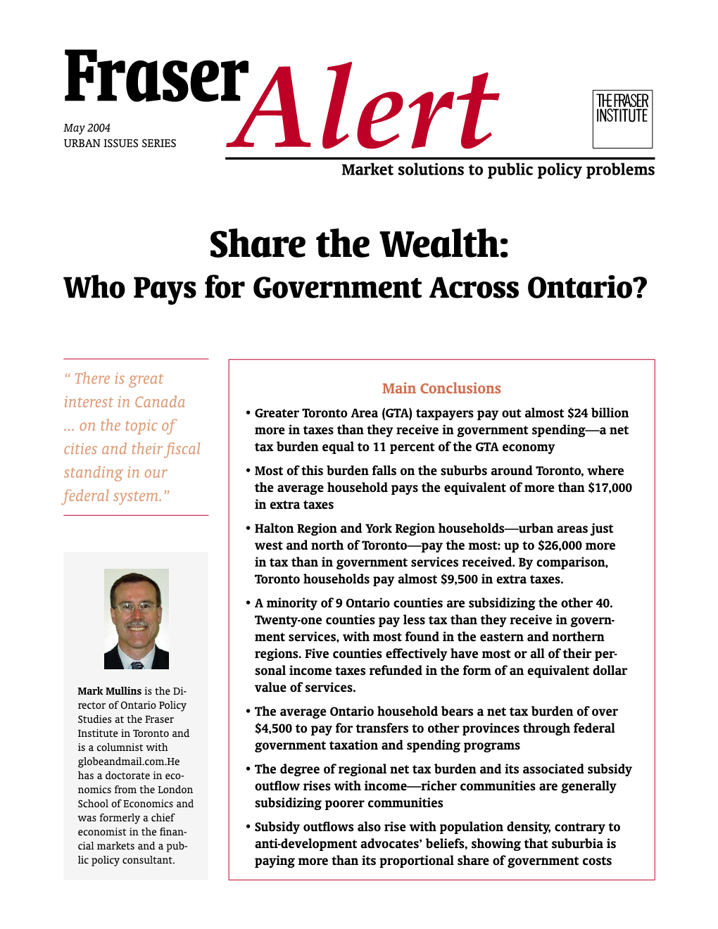Share the Wealth: Who Pays for Government Across Ontario?