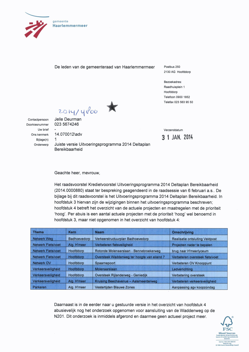 Juiste Versie Uitvoeringsprogramma 2014 Deltaplan Bereikbaarheid