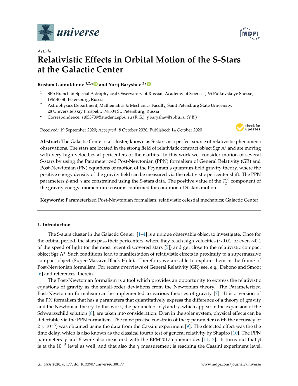 Relativistic Effects in Orbital Motion of the S-Stars at the Galactic Center