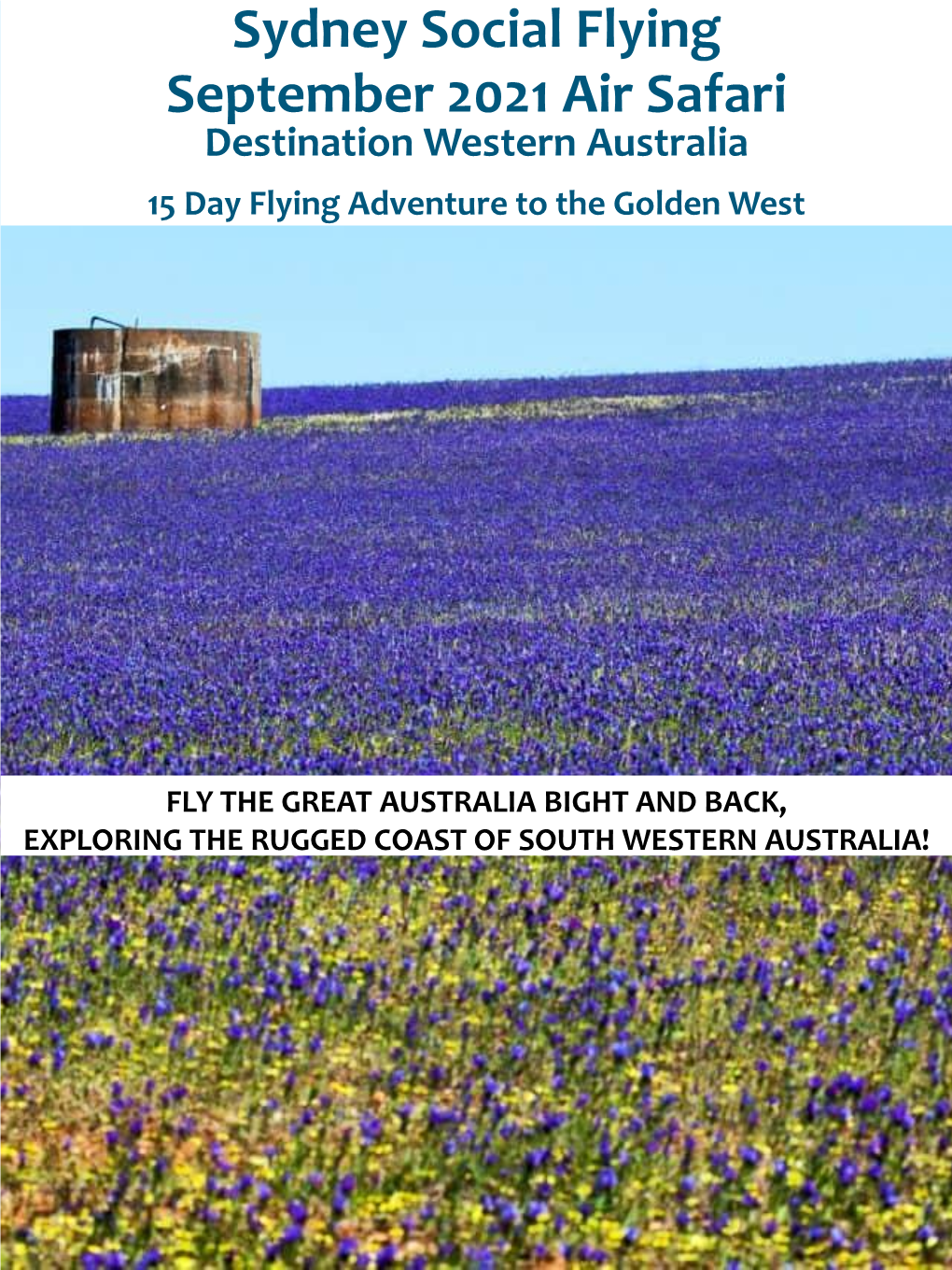 Sydney Social Flying September 2021 Air Safari Destination Western Australia 15 Day Flying Adventure to the Golden West