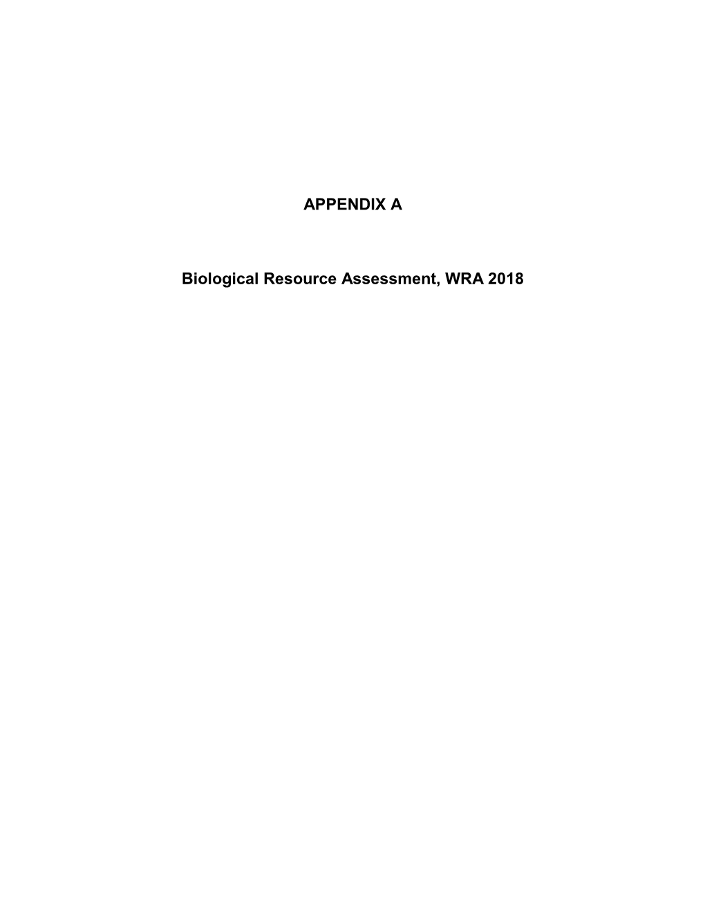 Biological Resources Assessment