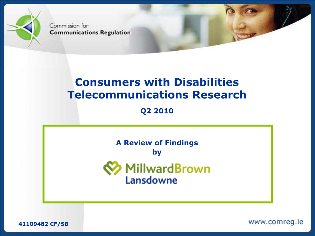 Consumers with Disabilities Telecommunications Research