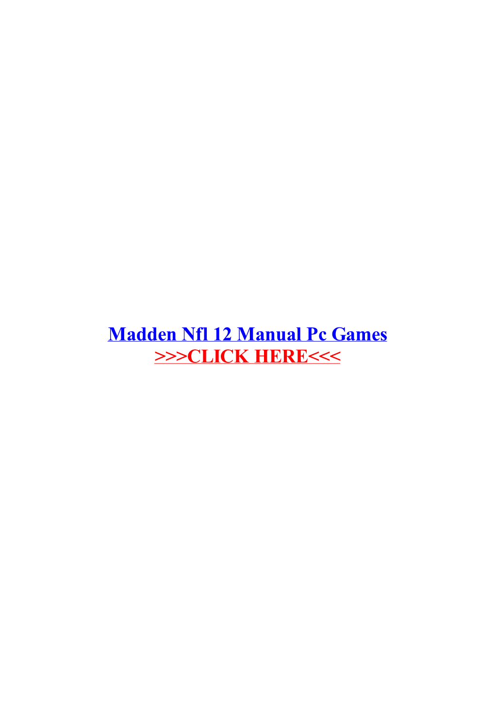 Madden Nfl 12 Manual Pc Games